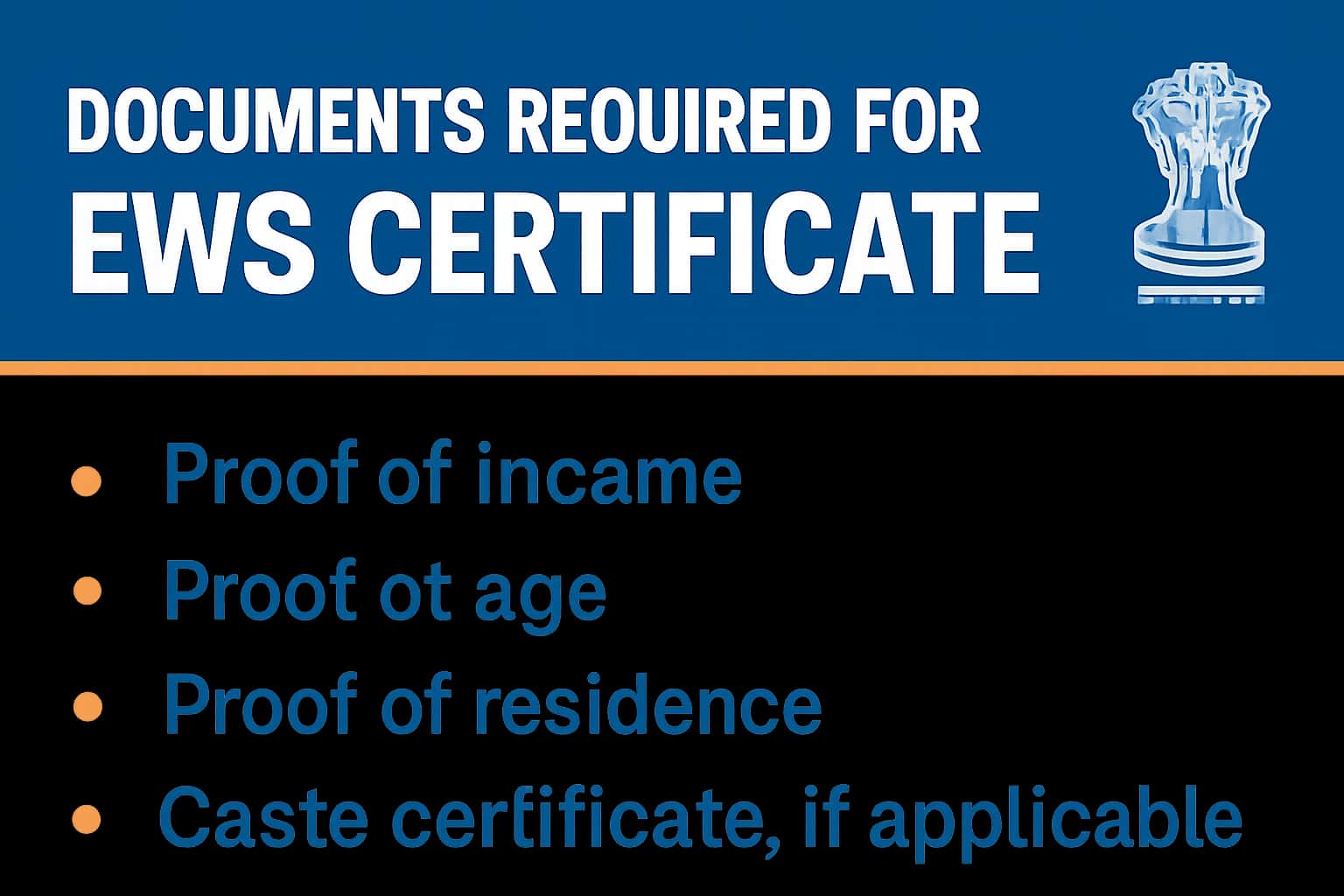 Documents Required for EWS Certificate